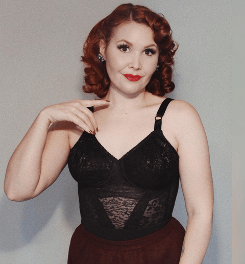 Reggiseno senza ferretto a fascia lunga con coppe espandibili e pizzo | Modello 2202-7