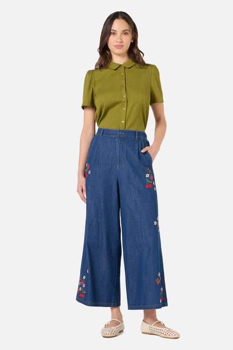 Culotte ricamata con motivo a fiori di bacca-2