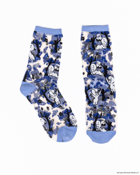 Calzini Casper and Trees Sheer Crew-2