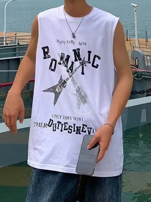 Chaleco gráfico de banda romántica vintage para hombre-1
