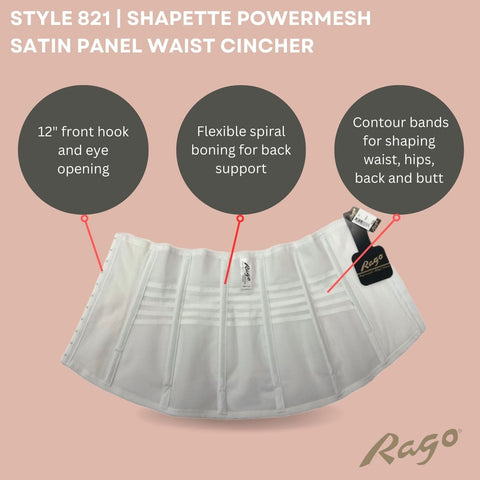 Cincher in vita con pannello in raso Shapette Powermesh | Stile 821-2